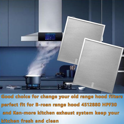 2Pack S99010430-002 Range Hood Grease Filter Replacement4512880 Size 13 7/8" X 15 3/4" X 3/8" Compatible With B-roan N-utone Ken-more Kitchen Exhaust Fan Filters