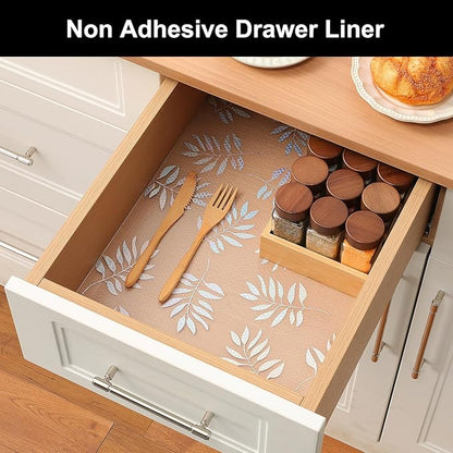 Cooyes Shelf Liner – Premium Non-Adhesive Cabinet & Drawer Liner for Kitchen – Waterproof Shelf Paper with Modern Pattern – Durable EVA Cabinet Mat – Easy to Cut （12" W x 240" L）
