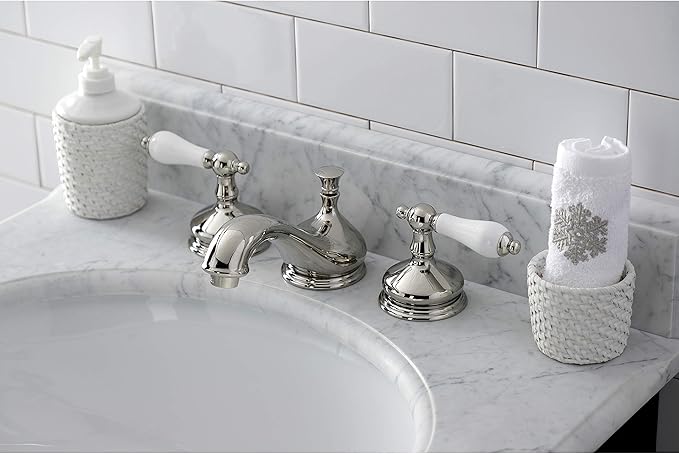 Kingston Brass KS1166PL 8 in. Widespread Bathroom Faucet, Polished Nickel