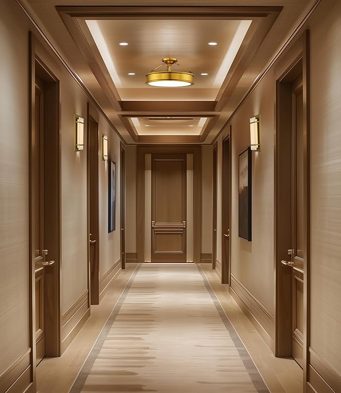 Minka Lavery 4177-249 Harbour Point Semi-Flush, 3-Light, 300 Total Watts, 19-in H x 9.75-in W, Liberty Gold
