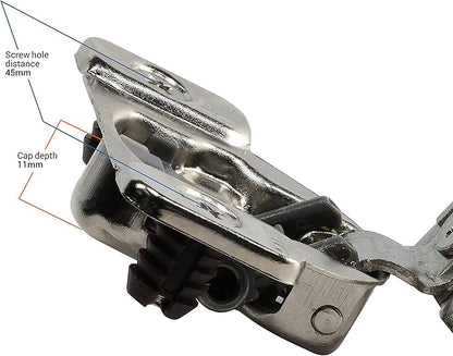 DTC 1-1/4" Overlay Soft Close 105 Degree 2 Cam Press in Face Frame Concealed Cabinet Hinge 6-Way Adjustable E8Q115NH (25 Pack)