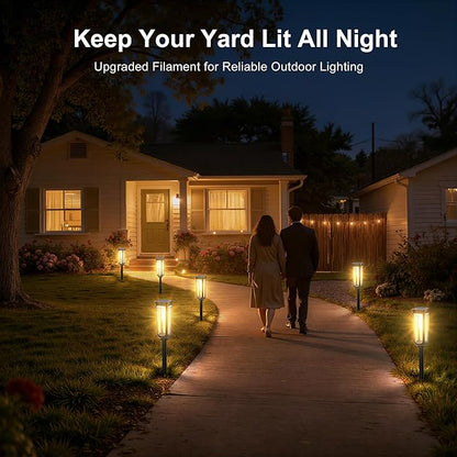 Solar Pathway Lights Outdoor,6 Pack Warm Garden Lights Solar Powered Waterproof IP65,Auto On/Off Outdoor Light for Lawn Patio Walkway Driveway Decor Landscape Lighting
