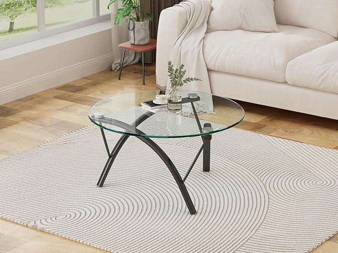 40" Inch Round Glass Table Top 0.36" Inch Thick Tempered Pencil Polished Edge, for Dining, Coffee, Restaurant，Coffee, Office, Side Table