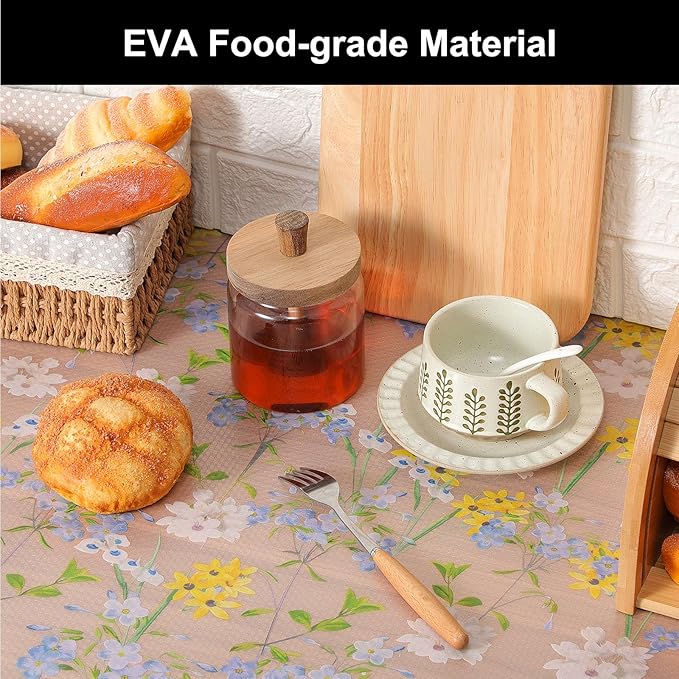 Cooyes Shelf Liner – Premium Non-Adhesive Cabinet & Drawer Liner for Kitchen – Waterproof Shelf Paper with Modern Pattern – Durable EVA Cabinet Mat – Easy to Cut （12" W x 120" L）