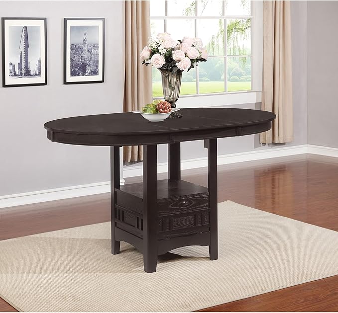 Extension Counter Dining Table Extendable Kitchen Dining Table with Sturdy Elegant Base Modern Classic Versatile Table Practical(Brown)