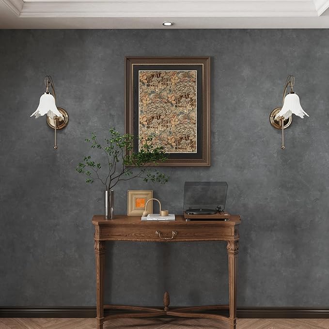 3yecao 16"×354" Thick Dark Blue Grey Concrete Wallpaper Peel and Stick Waterproof Glossy Industrial Gray Concrete Contact Paper Vinyl Adhesive Cement Tile Sticker for Bedroom Bathroom Office Gym Walls