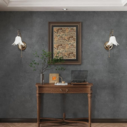 3yecao 31"×354" Big Roll Large Size Dark Blue Grey Concrete Wallpaper Peel and Stick Wide Thick Glossy Adhesive Gray Concrete Cement Contact Paper Vinyl Wall Sticker for Bedroom Living Room Gym Walls
