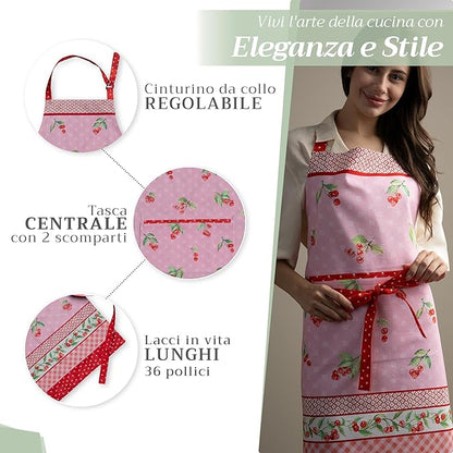Maison d' Hermine 100% Cotton Apron for women with Pocket Kitchen Chef Apron for Men Cooking Mothers Day Gifts
