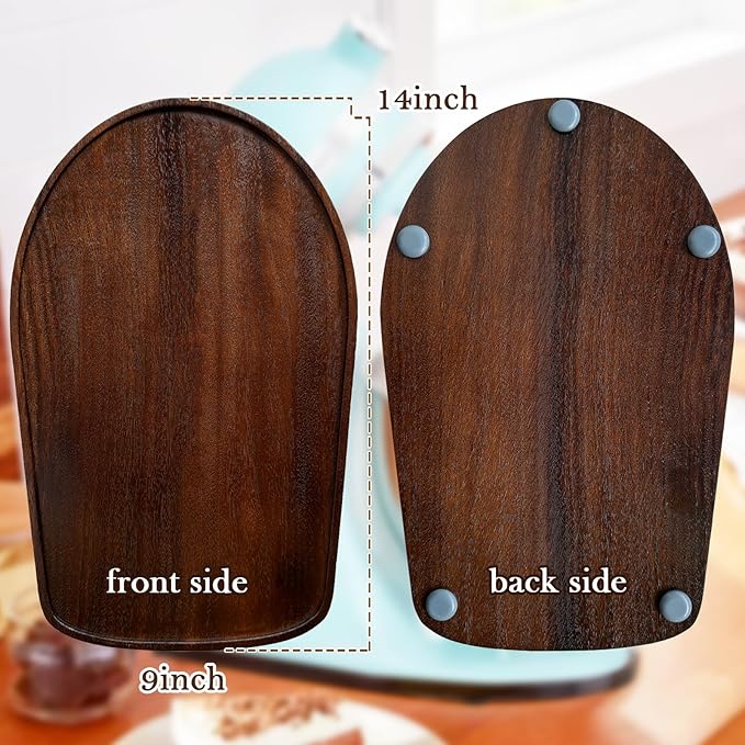 Natural Walnut Wood Mixer Slider Mat for KitchenAid 4.5-5 qt Stand Mixer Sliding Tray for Countertop Protection