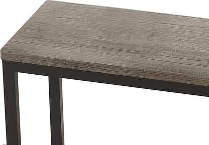 Merax 4-Piece Counter Height Extra Long Dining Table Set with 3 Stools and Footrest, Modern Design Kitchen Dining Table, Pub Table, Long Dining Table Set, Brown Gray