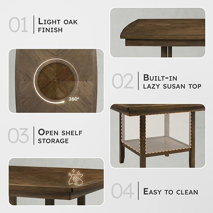 Lexicon Attis 5-Piece Counter Height Dining Set (Cross Back), Light Oak