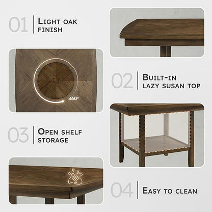 Lexicon Attis 5-Piece Counter Height Dining Set (Cross Back), Light Oak