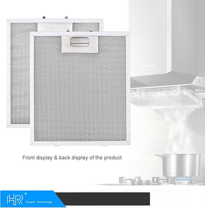 Upgraded Range Hood Filter Replacement 9x10.25Inch (230x260mm) 4-Layer S97018029 Aluminum Mesh Hood Vent Filter, HR Huare Technology Grease Filter, fits Broan B5 Series, Alternative 1932913, 2pack
