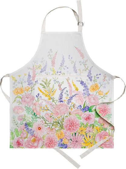 Maison d' Hermine 100% Cotton Apron for women with Pocket Kitchen Chef Apron for Men Cooking Mothers Day Gifts