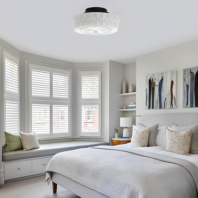 Bofea-Milk White Glass Semi Flush Mount Ceiling Light Fixture Creative Sunflower Ceiling Lamp Vintage Schoolhouse Light Fixture Mid Century Modern Flush Mount Lights for Bedroom,Hallway,Kitchen.