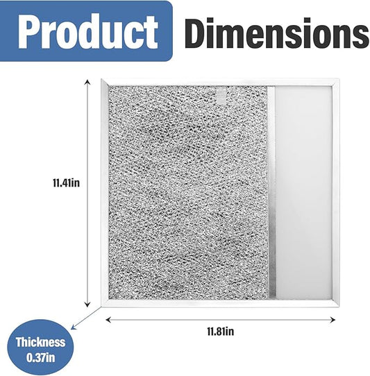 BP57 Range Hood Filter with Light Lens for Broan-NuTone Kitchen Exhaust Grease Filter,Stove Hood Vent Air Filter,11-1/2 X 11-3/4 X 3/8 Reinforced Aluminum Frame fit 43000 R610045, Series 1-Pack