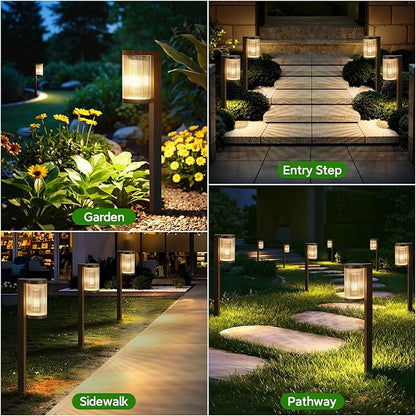 ELECLINK Solar Pathway Lights Outdoor, 4 Pack Upgraded Outdoor Solar Lights for Outside Super Bright Up to 12Hrs, IP65 Waterproof Solar Garden Lights for Yard Path Walkway Decor Landscape Lighting