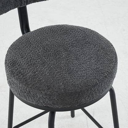 Modern Swivel Bar Stools Set of 2, Upholstered Counter Height Bar Chairs with Metal Legs & Footrest, 360° Swivel Barstools for Kitchen Island, Dining Room