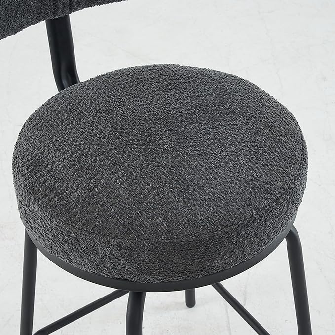 Modern Swivel Bar Stools Set of 2, Upholstered Counter Height Bar Chairs with Metal Legs & Footrest, 360° Swivel Barstools for Kitchen Island, Dining Room,for Living Room