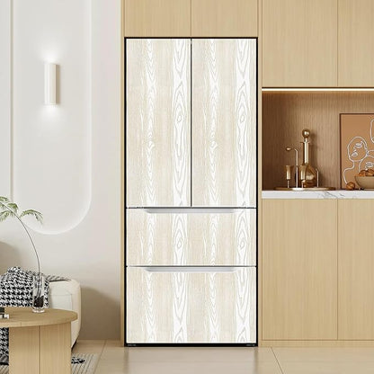 Yun-aeon White and Gold Wood Contact Paper 17.3"x200" Rustic Wooden Peel and Stick Wallpaper Removable Self-Adhesive Wallpaper Wood Grain Contact Paper for Countertops Cabinets