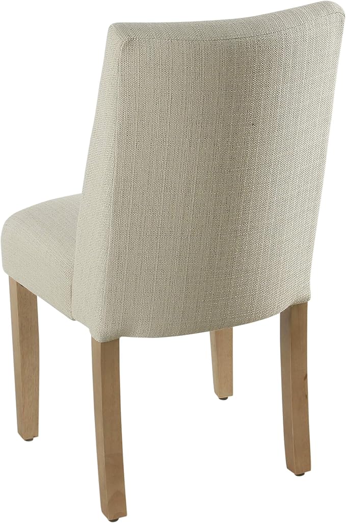 Homepop Home Decor | Upholstered Modern Curved Back Dining Chair | Single Dining Chair | Decorative Home Furniture, Linen Cream (Single Pack)