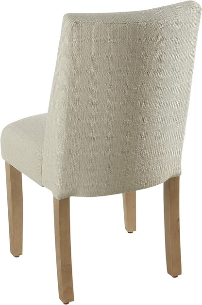 Homepop Home Decor | Upholstered Modern Curved Back Dining Chair | Single Dining Chair | Decorative Home Furniture, Linen Cream (Single Pack)
