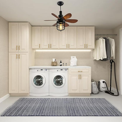 Garwarm 20IN Ceiling Fans with Lights, Socket Fan Light with Remote, Screw in Ceiling Fan in Light Socket Small Ceiling Fan for Garage,Bedroom, Kitchen, Living Room(Bulb not Included)
