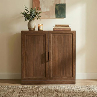 Casaphoria Adam Sideboard Buffet Cabinet with Storage, Sideboard Cabinet with Wooden Doors & Adjustable Shelves, 31" W x 31" H Coffee Bar for Entryway Kitchen Living Room, Walnut