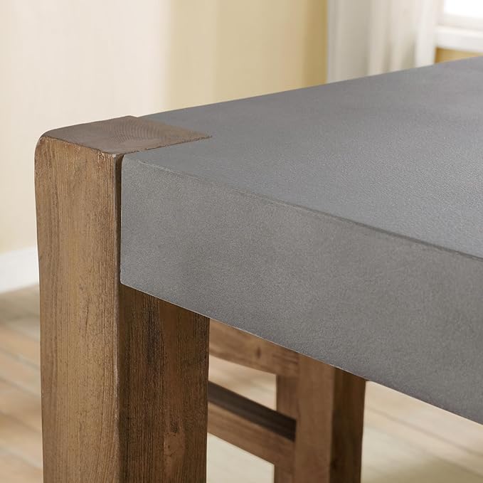 Alaterre Furniture Newport Dining Table Set, Concrete Gray