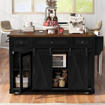 Modern Dining Table Expandable Kitchen Island with Counter Wood Table Console Luxury Easy Clean Living Decor,Black