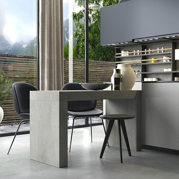 Mobili Fiver, Evolution Dining Table 47.2 x 23.6 in, Ashwood White with Two Legs, Made in Italy