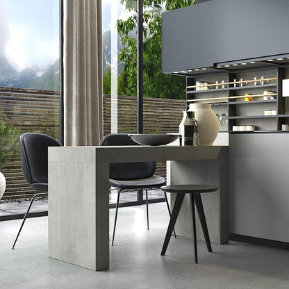 Mobili Fiver, Evolution Dining Table 47.2 x 23.6 in, with Wireless Charger, Ashwood Black with Two Legs, Made in Italy