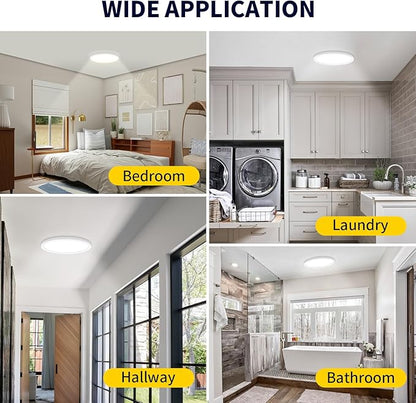 mw 4 Pack 16 Inch Flush Mount Ceiling Light, 30W, 5CCT 2700K/3000K/3500K/4000K/5000K, Dimmable Ultra Slim Modern LED Ceiling Light, Damp Location for Bedroom, Kitchen, Laundry Room, ETL Listed