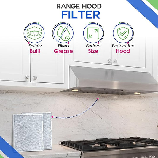Bagean Stove Hood Vent Filter 11.8" x 14.3" BPS1FA30 - Compatible with NuTone Allure & Broan Range Hood Filter Replacement 99010299 - Fits QS1 QS2 30" Hoods - Blocks Grease & Filters Oven Air (2-Pk)