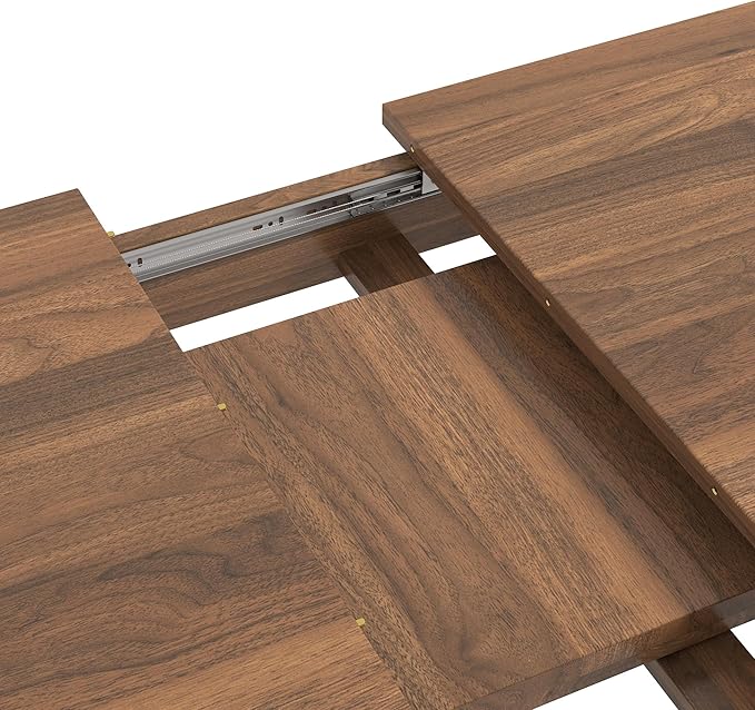 ODC 71" to 106" Extendable Dining Table, Expandable Large Kitchen Table Seats 6-10 People, Space-Saving Woodgrain Dining Room Table & Home Office Conference Desk, Walnut