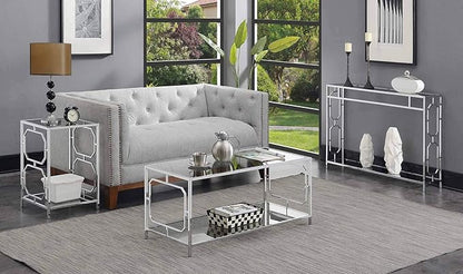 Convenience Concepts Omega Chrome Coffee Table, Clear Glass / Chrome Frame