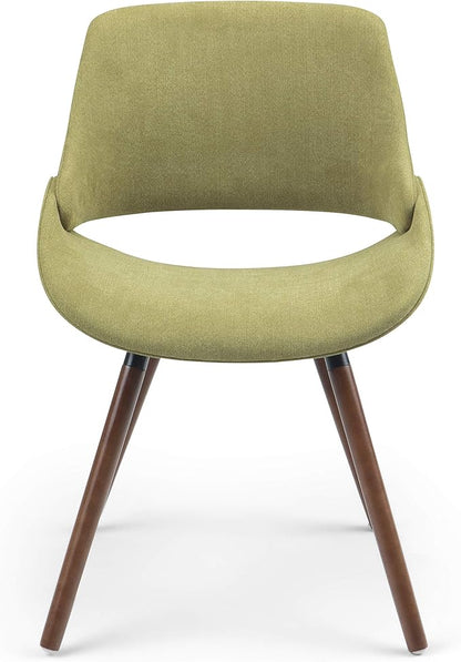 SIMPLIHOME Malden Dining Chairs - Upholstered Bentwood Frame and Woven Fabric Kitchen Chair in Acid Green, Modern Dining Room Seating with Curved Contoured Back, Walnut Veneer Legs and Padded Seat