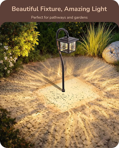EDISHINE Low Voltage Landscape Lighting, 3W 185LM Oil-Rubbed Bronze Outdoor Landscape Path Lights, Low Voltage Pathway Lights for Garden Driveway, Die-Cast Aluminum, 50,000H, 12-Pack