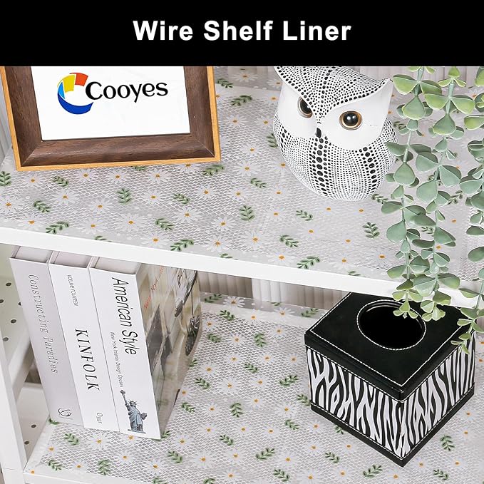 Cooyes Shelf Liner – Premium Non-Adhesive Cabinet & Drawer Liner for Kitchen – Waterproof Shelf Paper with Modern Pattern – Durable EVA Cabinet Mat – Easy to Cut （15" W x 120" L）