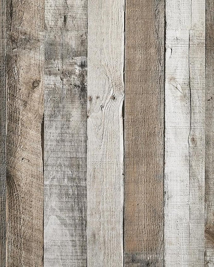 Yun-aeon Natural Wood-Grey Wood Contact Paper Peel and Stick Wallpaper 34.6"x 480"Self Adhesive Removable Vintage Faux Wood Wall Paper Plank Shelf Home Decoration Kitchen Counter Cover Use