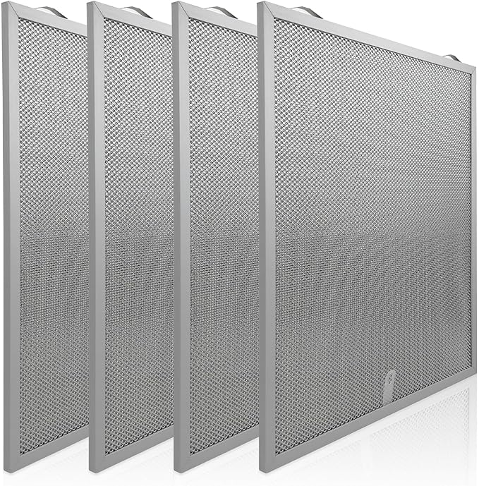 4 Pack S99010430-002 Range Hood Filter 15-3/4" x 13-7/8" x 3/8" Compatible with Broan Nutone Kenmore range hoods,Replaces 4512880 99010430-002 Range Hood Aluminum Grease Filter