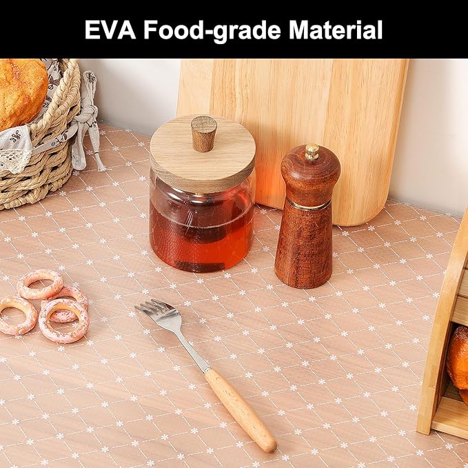 Cooyes Shelf Liner – Premium Non-Adhesive Cabinet & Drawer Liner for Kitchen – Waterproof Shelf Paper with Modern Pattern – Durable EVA Cabinet Mat – Easy to Cut （12" W x 120" L）