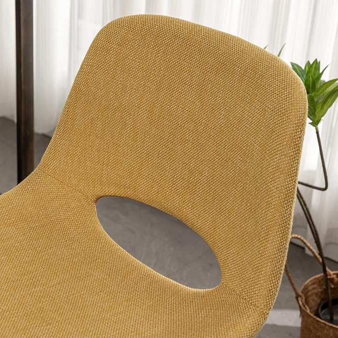 stools Adjustable Height Simple Assembly Metal 360 Degree Swivel Chairs of 2 for Dining Room Kitchen Island, Pub, (Yellow 18.5" W x 20" D x 40.75" H)