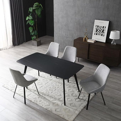 Wycian Island Table for Kitchen, Black Work Table Metal Living Room Bedroom Dining Rooms Garden 1PC