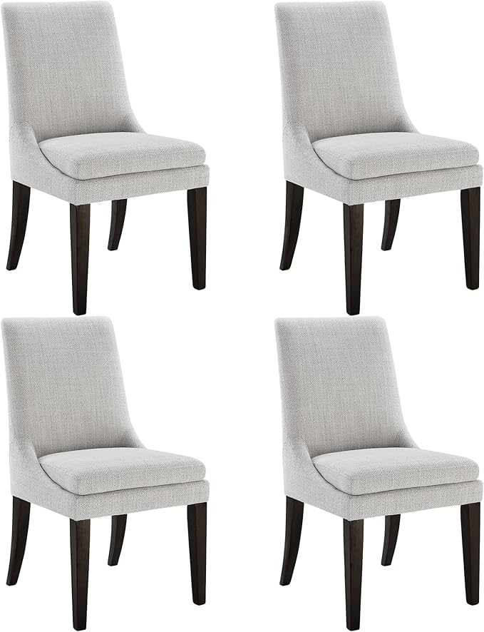 KISLOT Upholstered Dining Chairs Modern Sidechair Performance Fabric High Back Armlesschair for Diningroom Kitchen,Linen,Set of 4(2 Box)