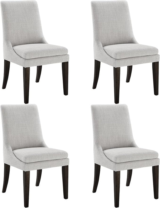 KISLOT Upholstered Dining Chairs Modern Sidechair Performance Fabric High Back Armlesschair for Diningroom Kitchen,Linen,Set of 4(2 Box)