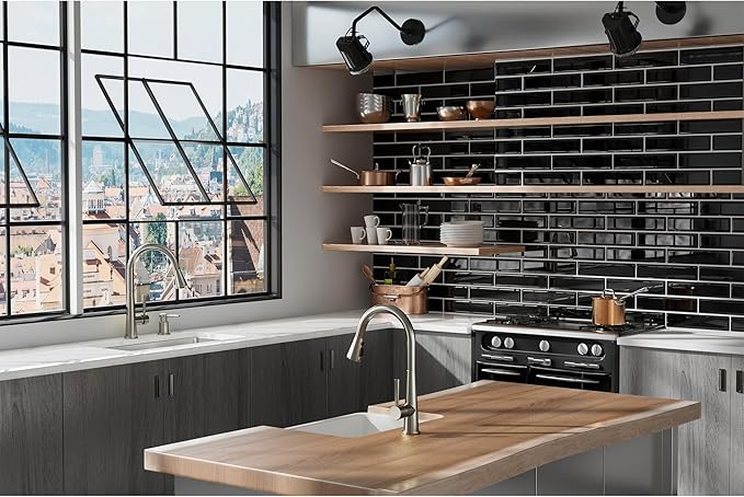 Lava Odoro Montelux Brushed Nickel Kitchen Faucet with Pull Down Sprayer, Single Handle Kitchen Sink Faucet, Faucet for Kitchen Sink with Magnetic Docking Spray Head and Deck Plate, KF321-BN