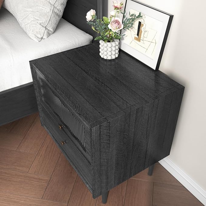 WESTICK Wood Contact Paper Peel and Stick Countertops Waterproof Black Wood Look Contact Paper for Cabinets Drawers Removable Table Dark Wooden Wallpaper Peel and Stick Vinyl Countertop 12" x 78"