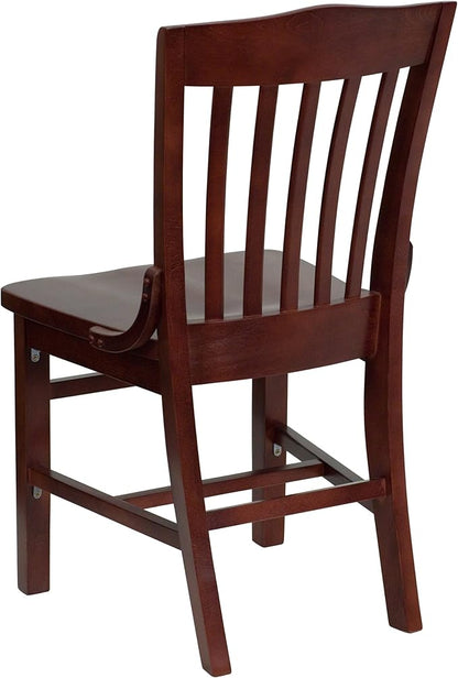 Flash Furniture HERCULES Series School House Back Mahogany Wood Restaurant Chair (Pack of 4)