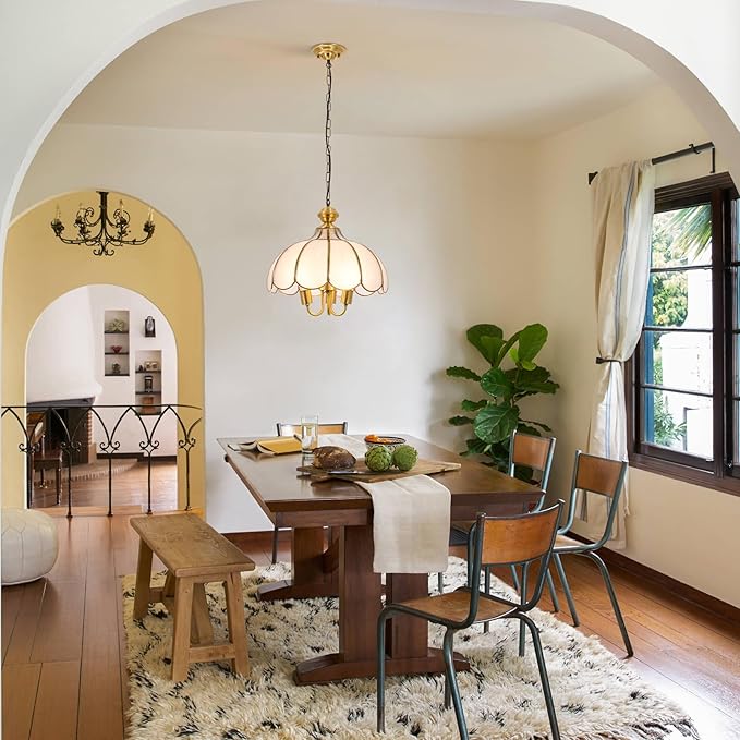 15" European-Style Palace Chandelier, 3-Light Vintage Gold Ceiling Light Fixture, Modern Gorgeous Metal Hanging Pendant Lamp for Farmhouse Dining Room Bedroom Kitchen Island